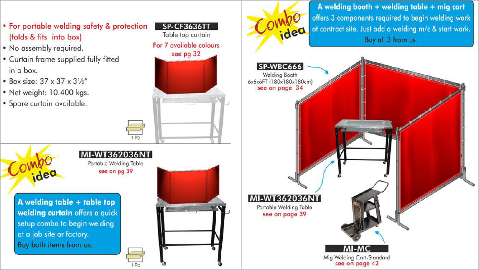 Table Top Welding Curtains